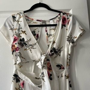 Blue Blush | White Long Floral Dress | Size Small